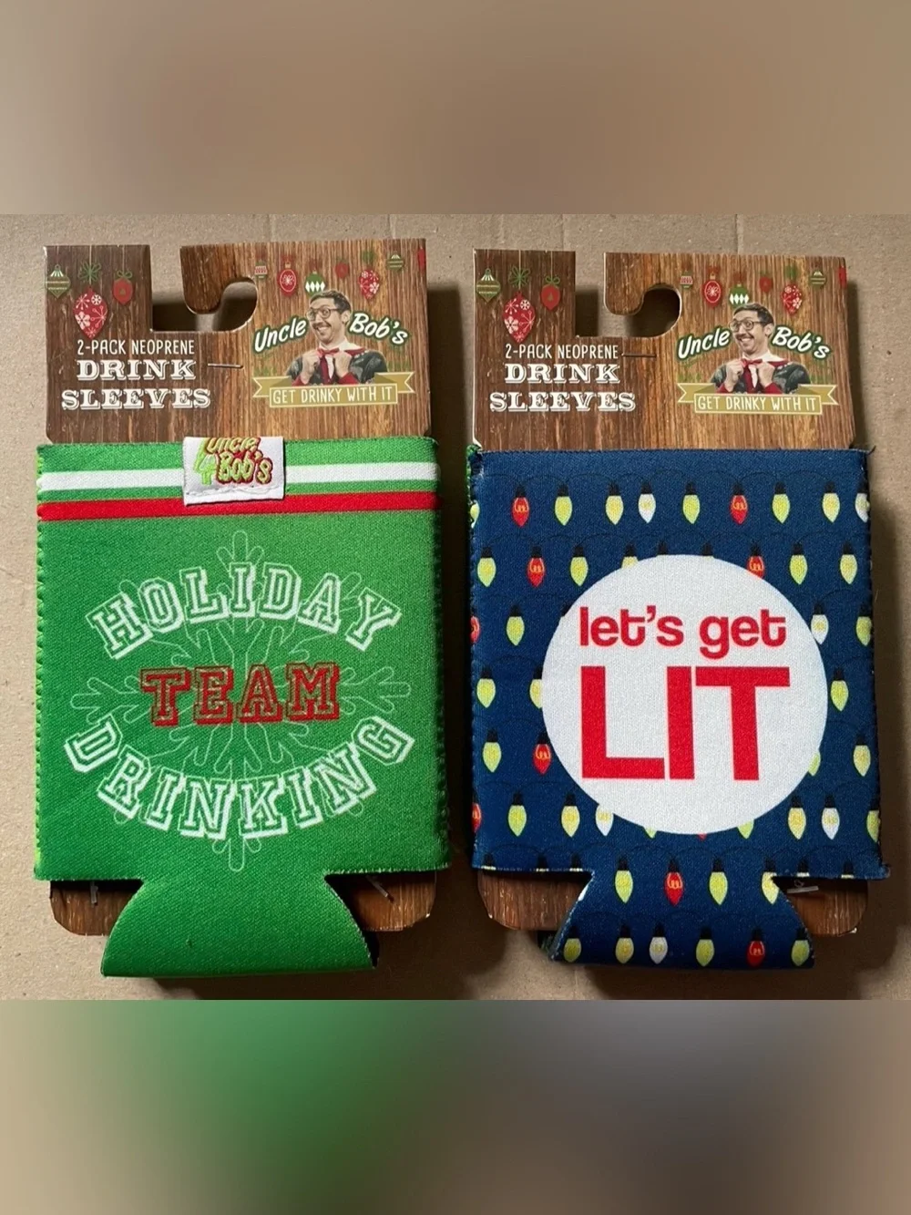 4 Uncle Bob's Holiday Neoprene Drink Sleeves